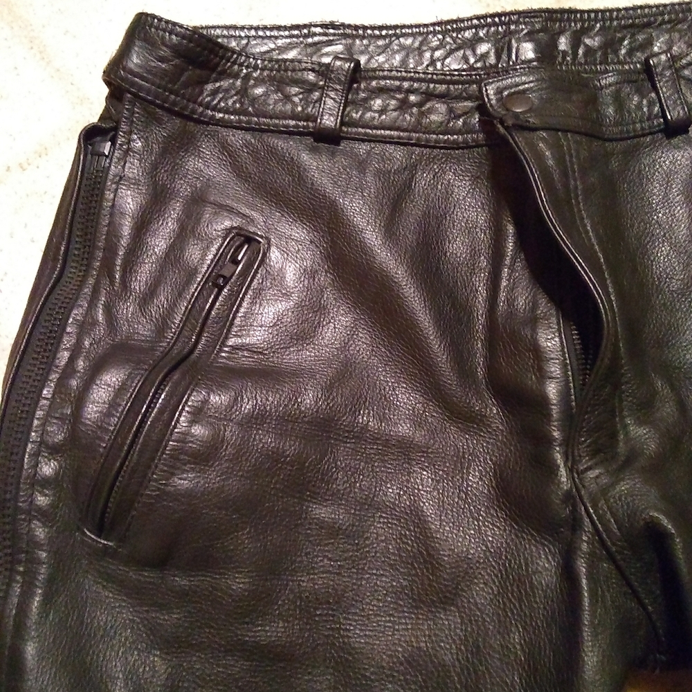 Genuine leather riding overpant